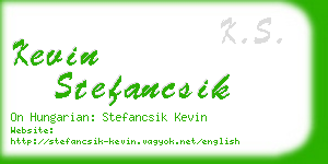 kevin stefancsik business card